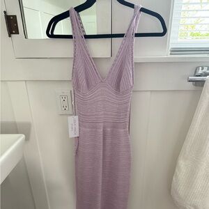 Viral Torn By Ronny Kobo Madi Crochet Maxi Dress in Purple